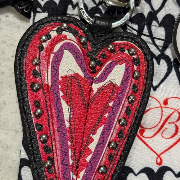 Brighton Scribble Heart Keychain Fob (Retired) NWT - Picture 4 of 4